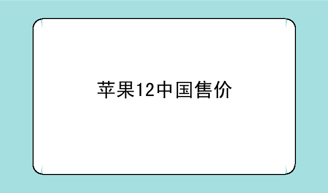 苹果12中国售价
