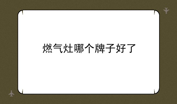 燃气灶哪个牌子好了