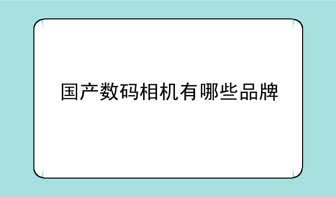 国产数码相机有哪些品牌