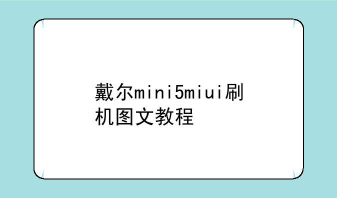 戴尔mini5miui刷机图文教程