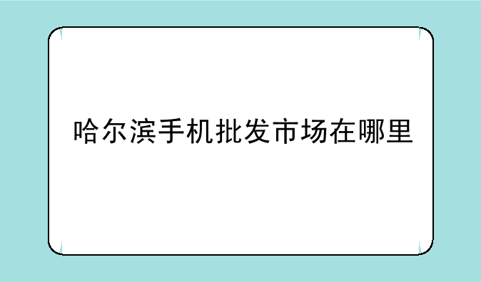 哈尔滨手机批发市场在哪里