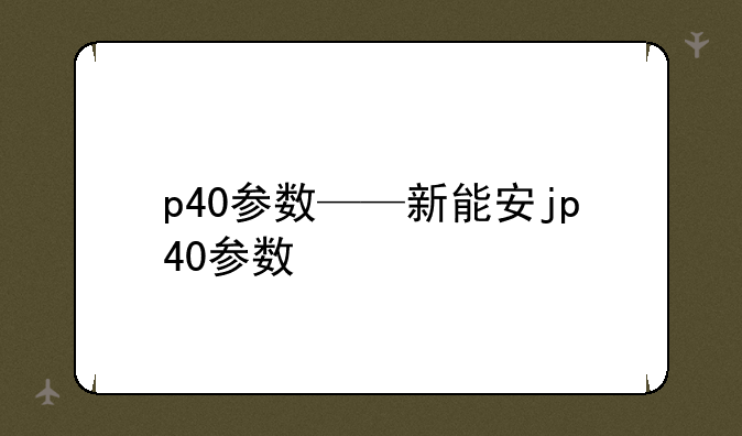 p40参数——新能安jp40参数