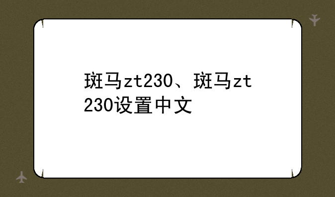 斑马zt230、斑马zt230设置中文