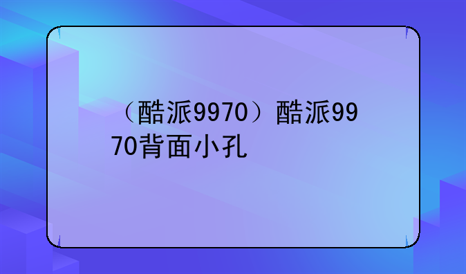 （酷派9970）酷派9970背面小孔