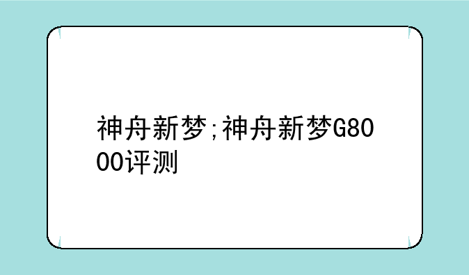 神舟新梦;神舟新梦G8000评测