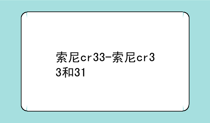 索尼cr33-索尼cr33和31