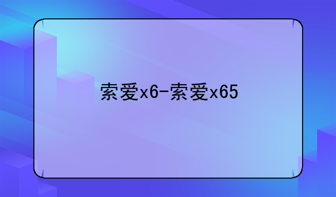 索爱x6-索爱x65