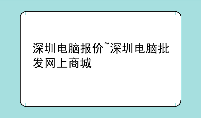 深圳电脑报价~深圳电脑批发网上商城