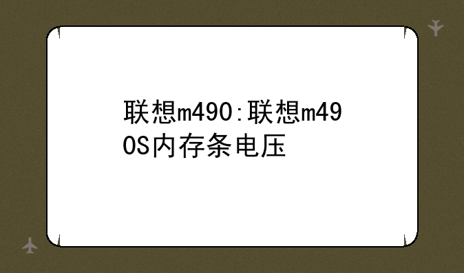 联想m490:联想m490S内存条电压