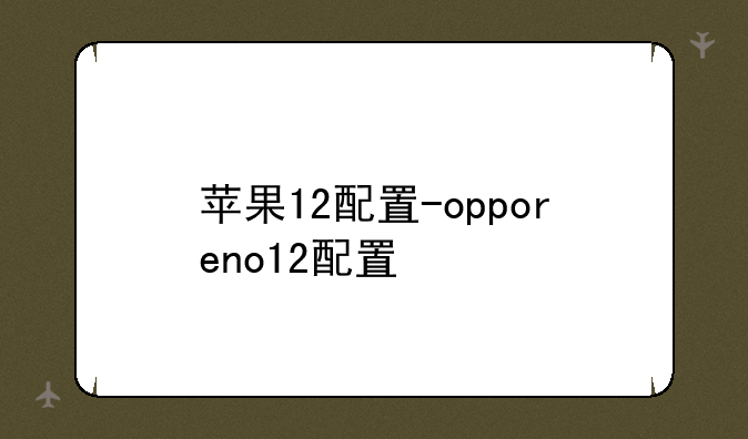 苹果12配置-opporeno12配置