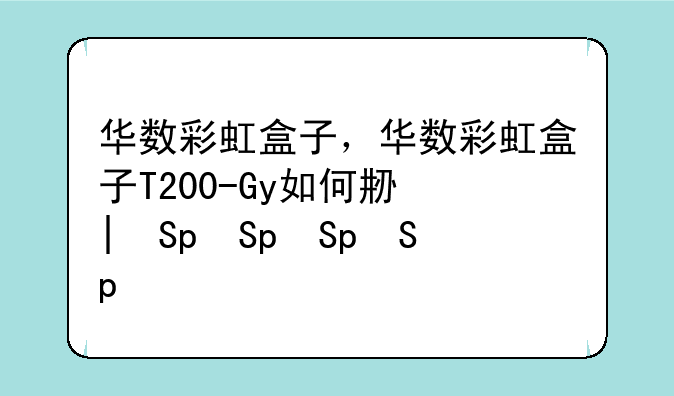 华数彩虹盒子，华数彩虹盒子T200-Gy如何刷机