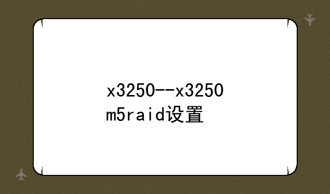 x3250--x3250m5raid设置