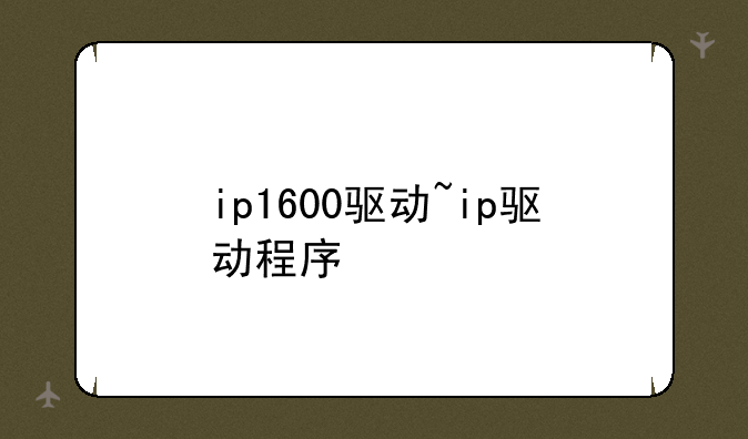 ip1600驱动~ip驱动程序