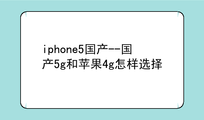 iphone5国产--国产5g和苹果4g怎样选择