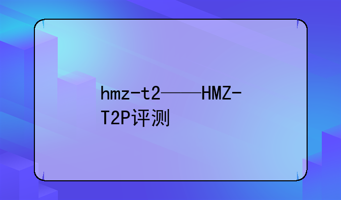 hmz-t2——HMZ-T2P评测